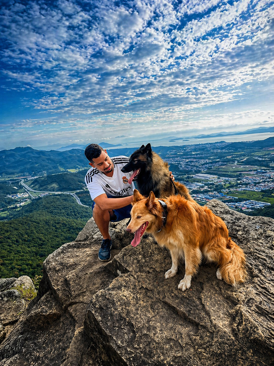 Adestrador com cachorro